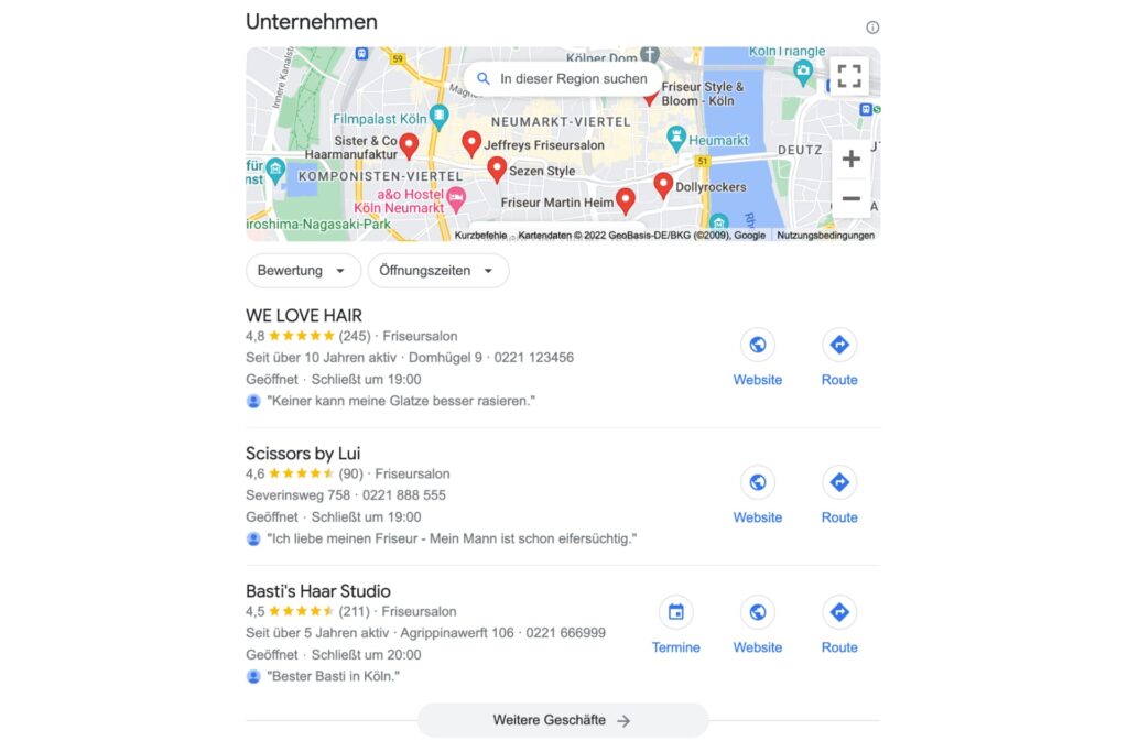 Google Unternehmensprofile